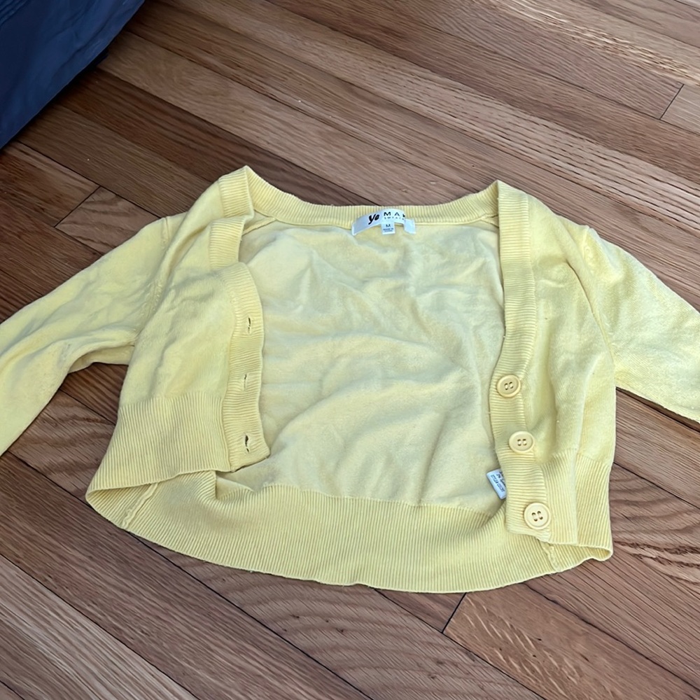 yellow button down